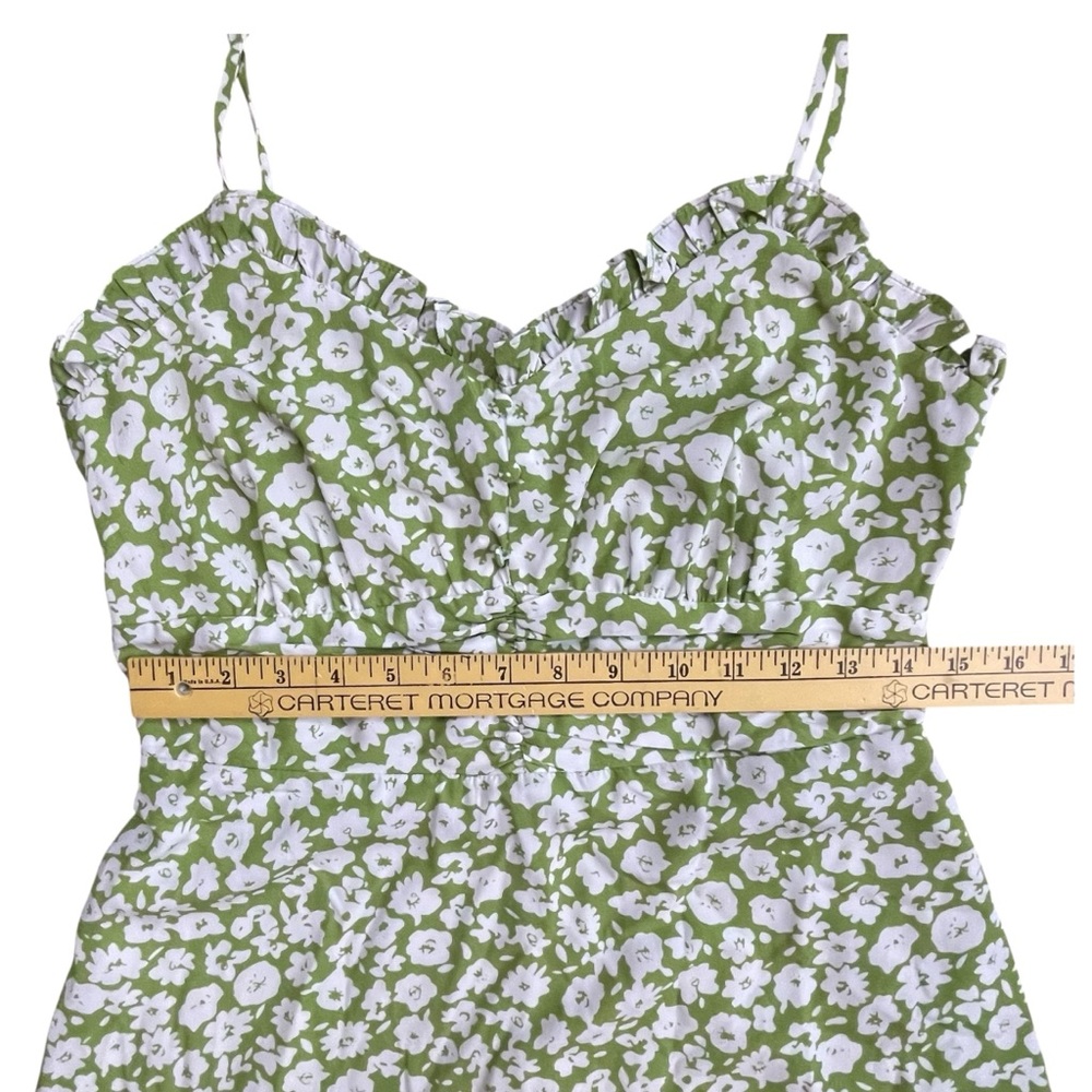 Lulus X Lush Timeless Touch Midi Dress Medium Green Floral Bloomcore A-Line NWT - Picture 14 of 16